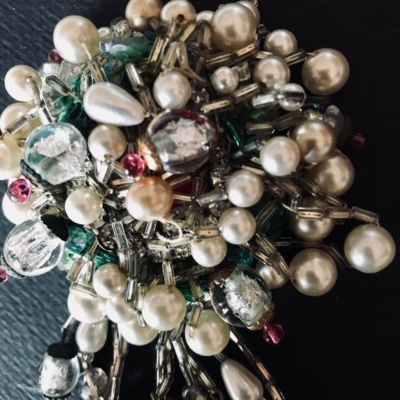 Brooch, Vintage Hand Crafted Mixed Media - Picture 2 of 12